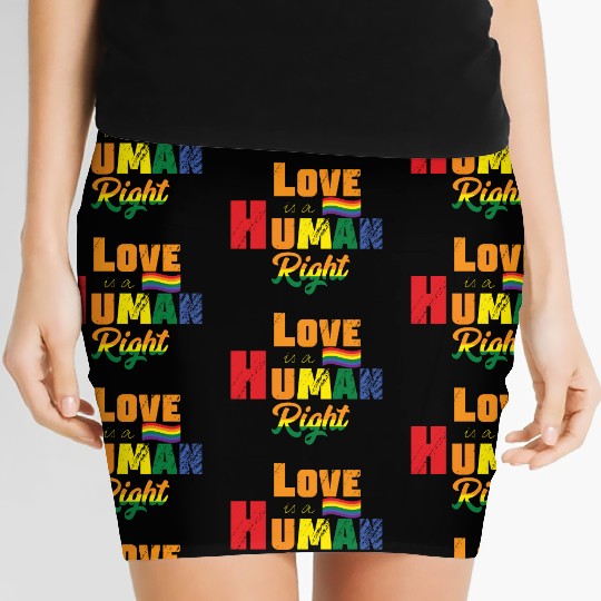 Love is Human Right LGBT Gay Pride Women's Mini Skirts