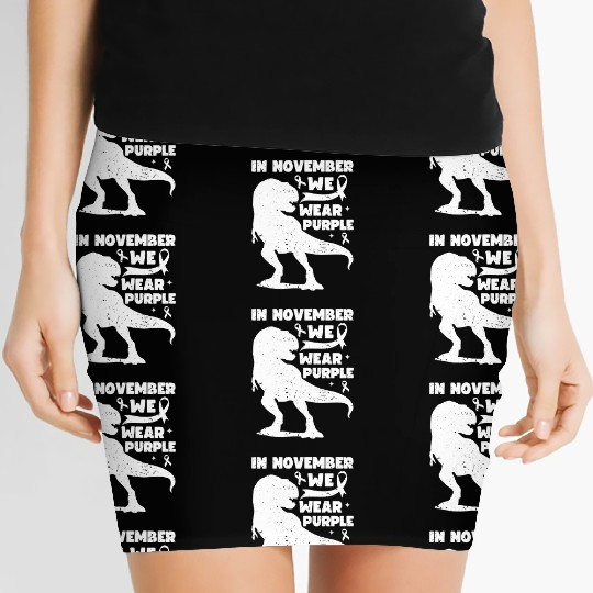 In November We Wear Purple T Rex Dinosaur Epilepsy Women's Mini Skirts
