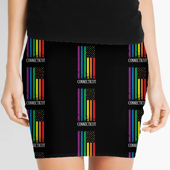 Connecticut Pride Month Pride Flag LGBT Community Women's Mini Skirts