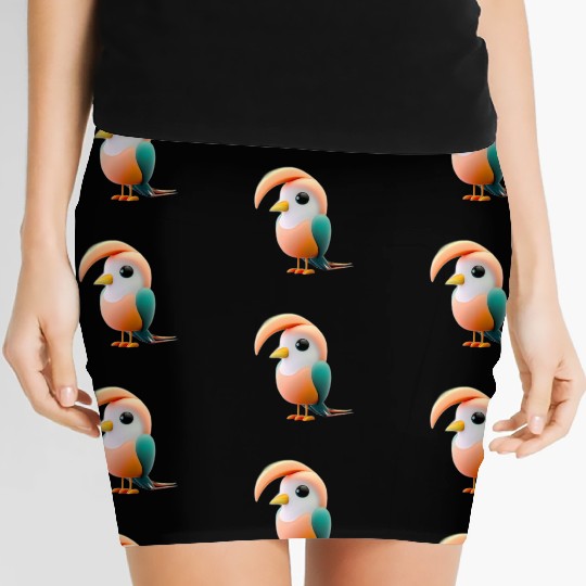 Cute Bird of Paradise 3D Render Women's Mini Skirts