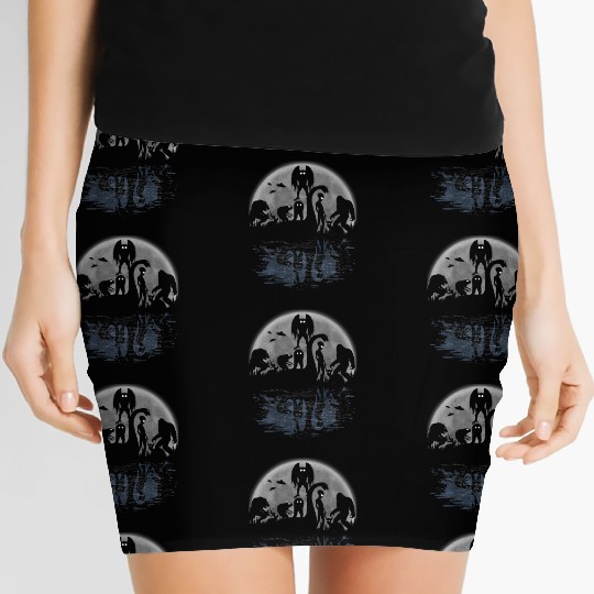 Bigfoot Loch Ness Monster Moth And Aliens Cryptid Women's Mini Skirts