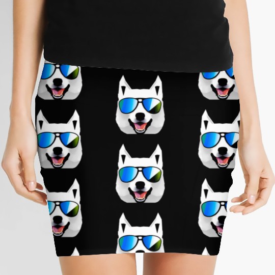 Husky with Sunglasses Women's Mini Skirts