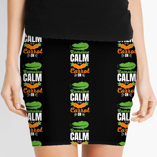 Romaine calm and carrot on | funny carrot gift Women's Mini Skirts