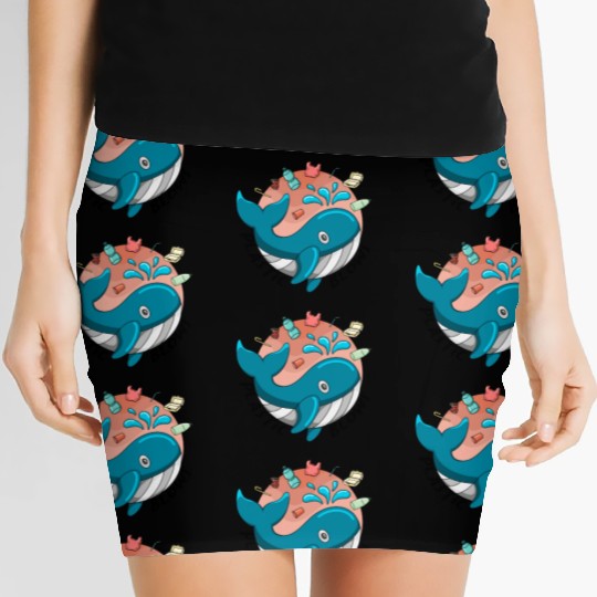 Earth Day Plastic Blows Whale Lover Plastic Free Women's Mini Skirts