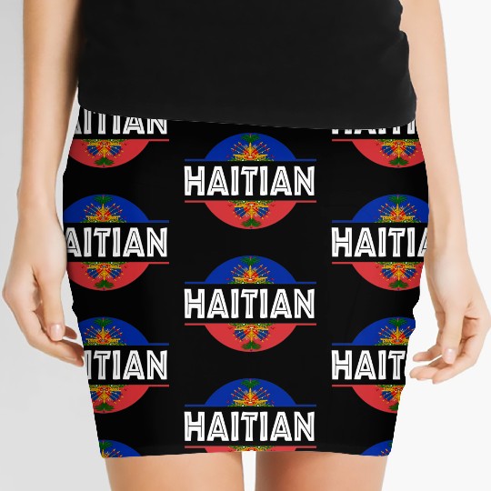 Haitian Flag Haiti Coat Of Arm Ayiti Day Pride Women's Mini Skirts