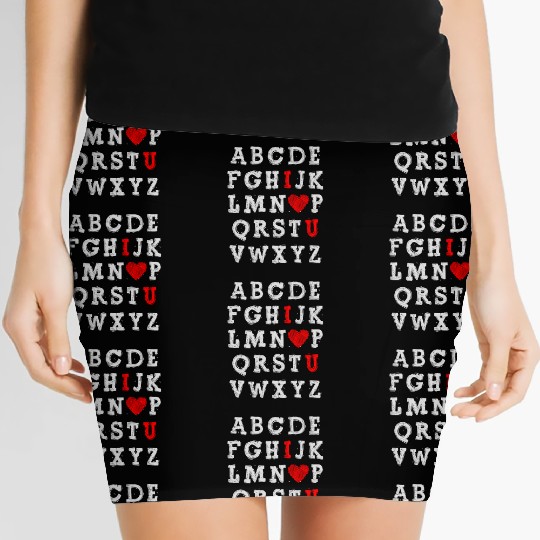 I Love You Abc Alphabet English Teacher Day Women's Mini Skirts