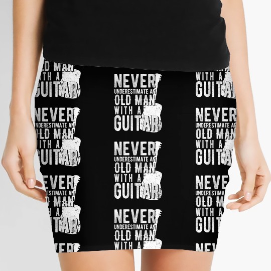 Never Underestimate An Old Man With A Guitar Women's Mini Skirts