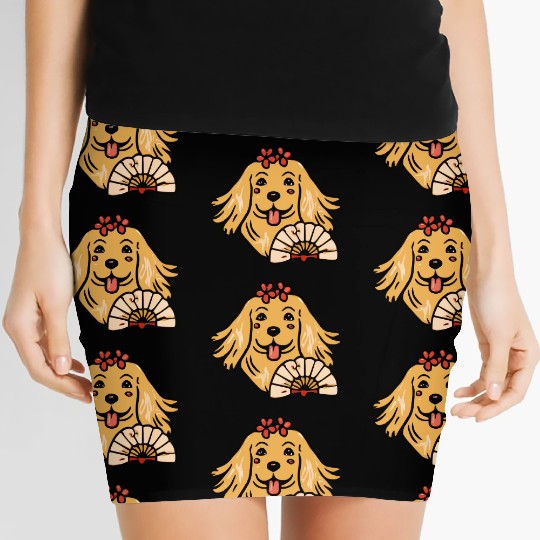 Golden Retriever Geisha Dog Lover Terrier Women's Mini Skirts