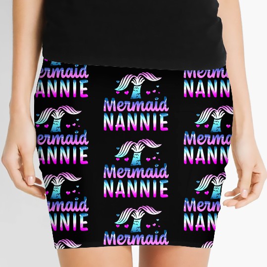 Mermaid Nannie Grandma For Mothers Day Women's Mini Skirts