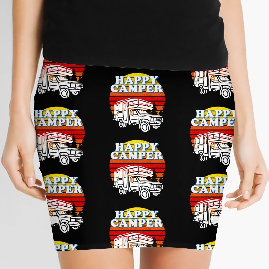 Happy Camper Funny Camping Lover Women's Mini Skirts