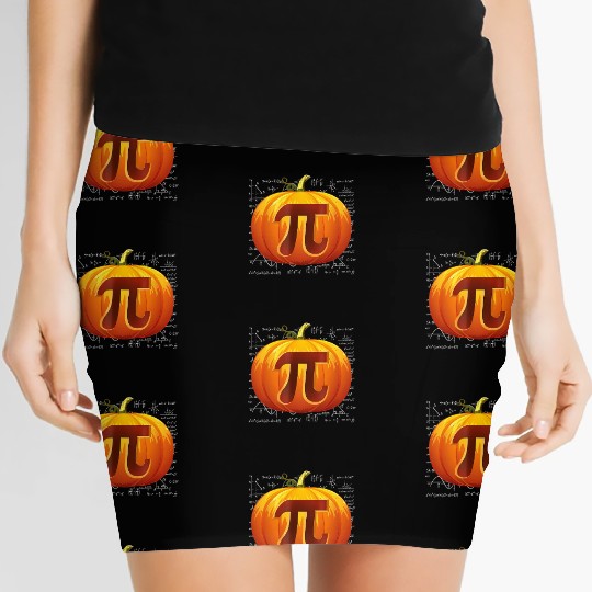 Pumpkin Pi Math Teacher Halloween Thanksgiving Women's Mini Skirts