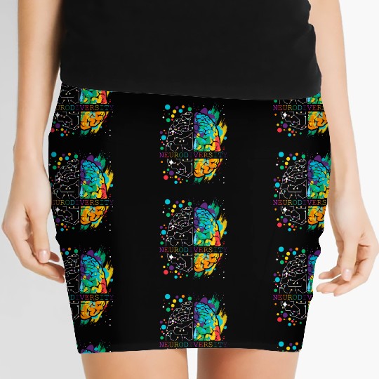 Embrace Neurodiversity Brain Autism Women's Mini Skirts
