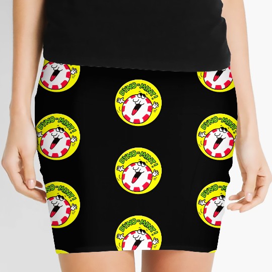 Vintage Scratch And Sniff Sticker Peppermint Dyno- Women's Mini Skirts