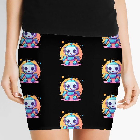 Robot Baby Robotic Future Engineer Technology Women's Mini Skirts