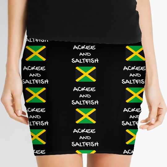 Ackee And Saltfish Jamaica Jamaican Flag Food Women's Mini Skirts