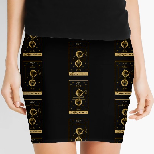 Tarot Card Temperance Occult Gothic Halloween Women's Mini Skirts