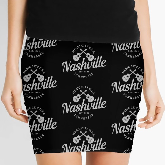 Nashville Tennessee Guitar Country Music City Women's Mini Skirts