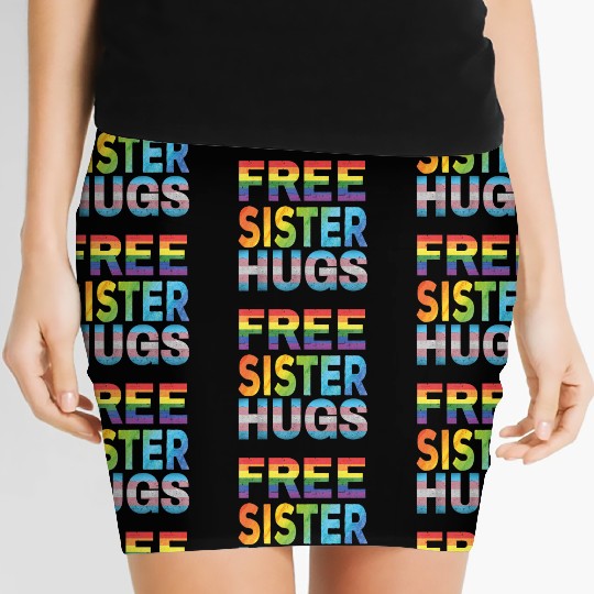 Free Sister Hugs Gay LGBT Pride Free Sister Hugs Women's Mini Skirts