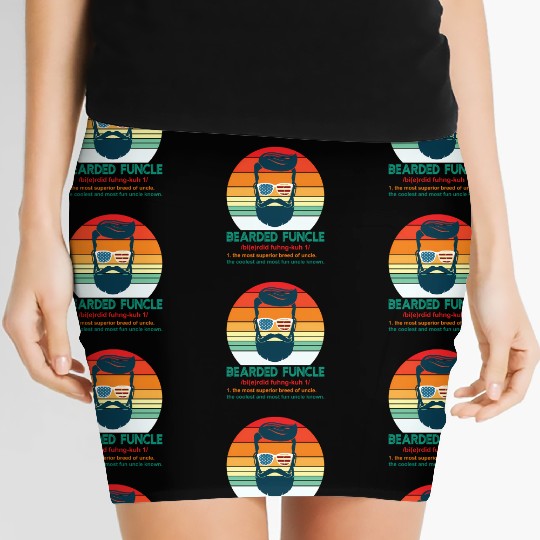 Bearded Funcle Definition Uncle Women's Mini Skirts