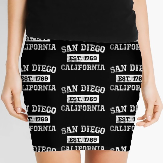 San Diego California Est 1769 Distressed Women's Mini Skirts