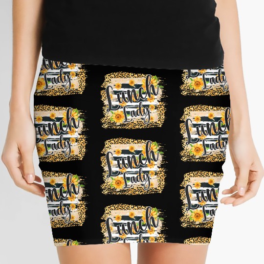 Leopard Sunflower Lunch Lady First Day Back To Women's Mini Skirts
