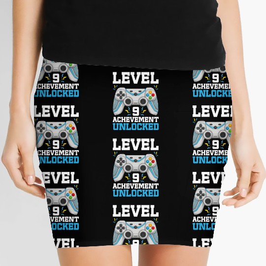 Nine 9Yr Bday Son Gamer 9Th 9 Women's Mini Skirts