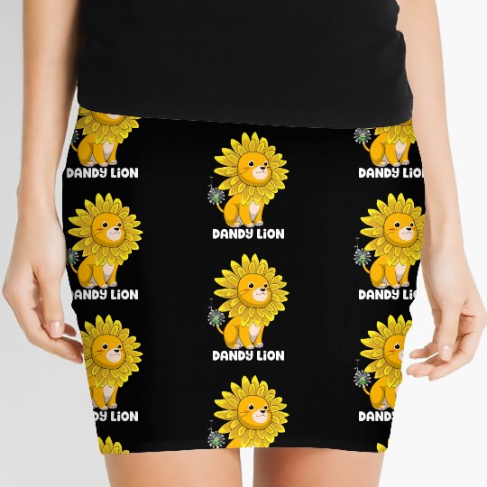 Dandy Lion Dandelion Lion Funny Flower Animal Pun Women's Mini Skirts