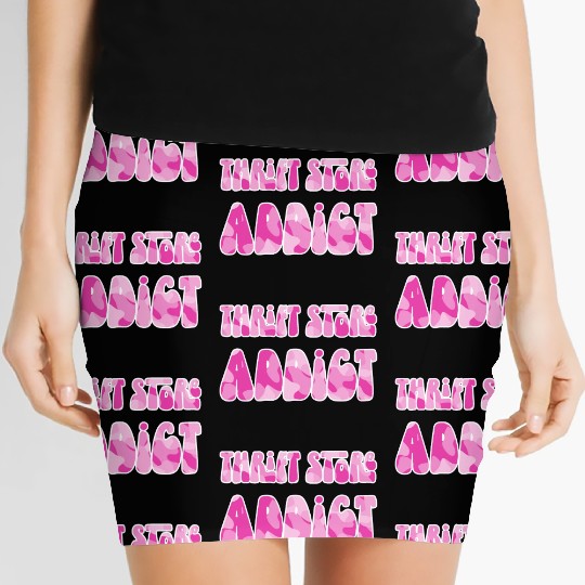 Thrift Store Addict pink camo Women's Mini Skirts
