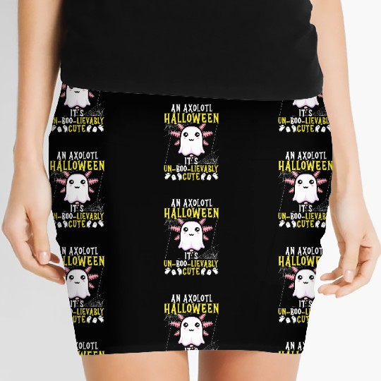 Axolotl Halloween Trick Or Treat Amphibian Axolotl Women's Mini Skirts