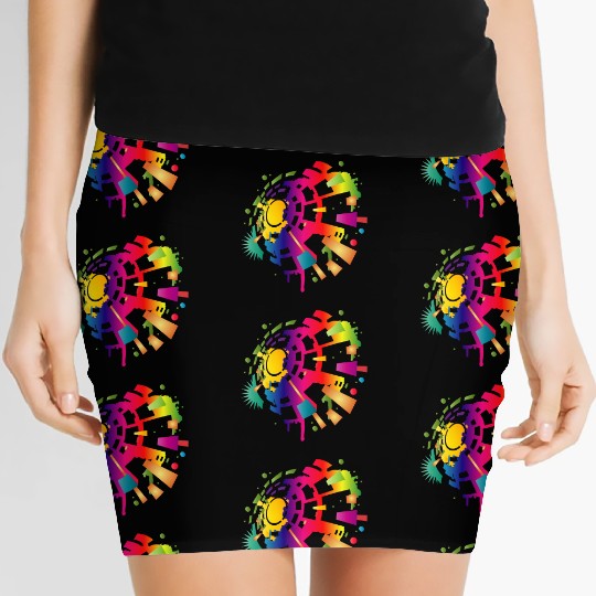 colorful sound symbol for festival season Women's Mini Skirts