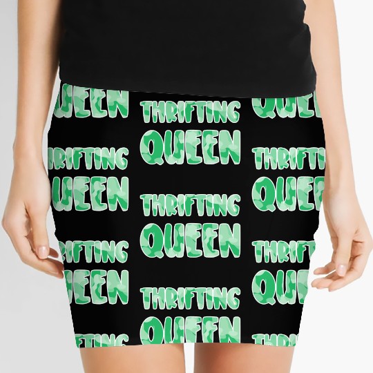 Thrifting Queen green camo Women's Mini Skirts