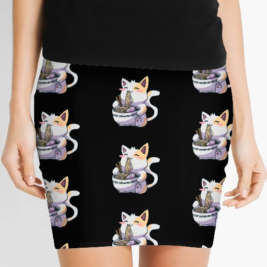 Ramen Anime Kawaii Neko Cat Women's Mini Skirts