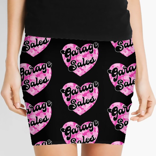 Garage Sales pink camo heart Women's Mini Skirts