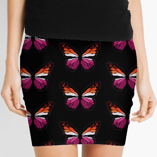 Lesbian Monarch Butterfly Sticker Women's Mini Skirts