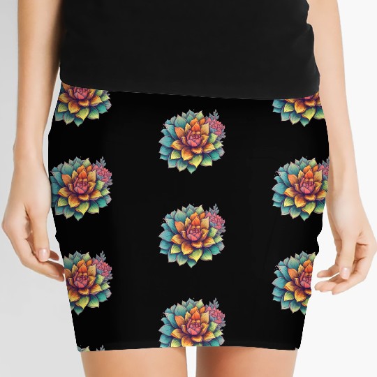 Cactus Blooming Cacti Succulent Lover Wildflower Women's Mini Skirts
