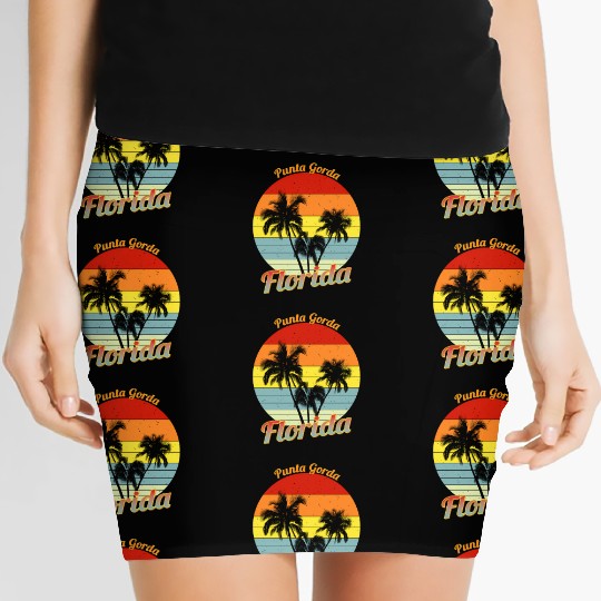 Pa Gorda Florida Tropical Palm Trees Vacation Women's Mini Skirts