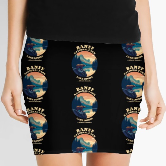 Vintage Retro Canadian Banff National Park Women's Mini Skirts