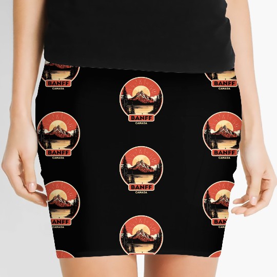 Vintage Retro Canadian Banff National Park Women's Mini Skirts