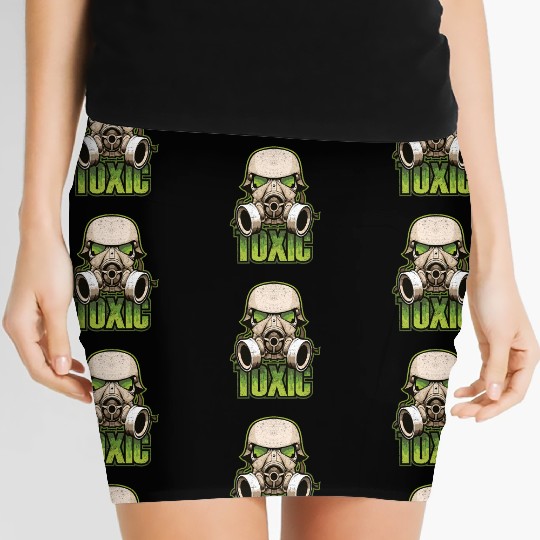 Toxic Green Military And Safety Gas Women's Mini Skirts