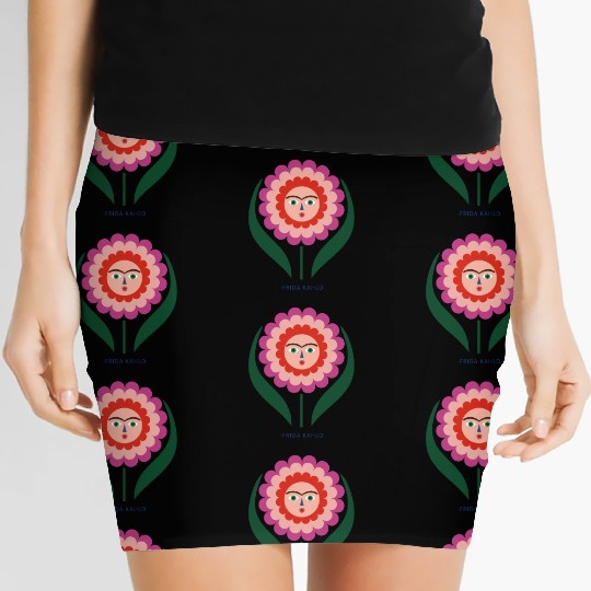 Frida Kahlo Colorful Flower Feminist Mexican Women's Mini Skirts