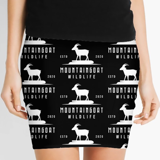Mountain Goat Nature Wild Animals Mountain Animals Women's Mini Skirts