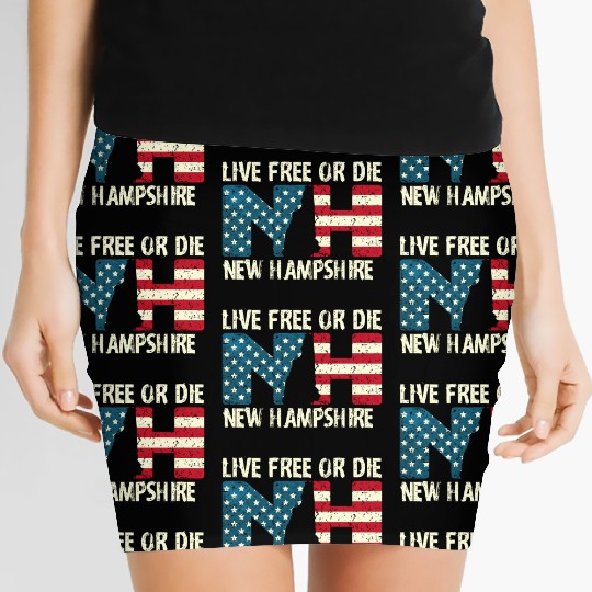 New Hampshire Patriotic Live Free Or Die Product Women's Mini Skirts