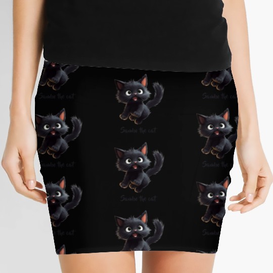 Black Sambo Cat Women's Mini Skirts
