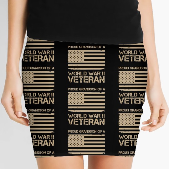Proud Grandson of a World War II Veteran Women's Mini Skirts
