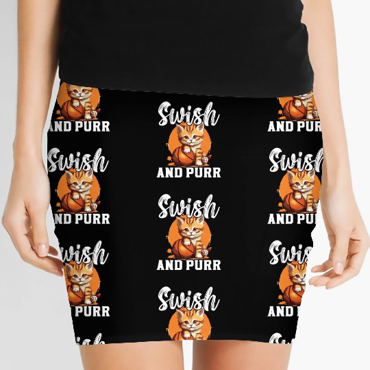 Basketball Cat Basketball Player I Love Basketball Women's Mini Skirts