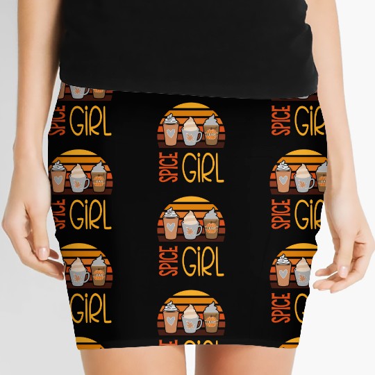 Spice Pumpkin Latte Season Fall Autumn Women's Mini Skirts