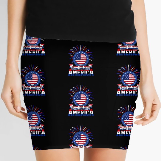 God Bless America Independence Day USA Patriot Women's Mini Skirts