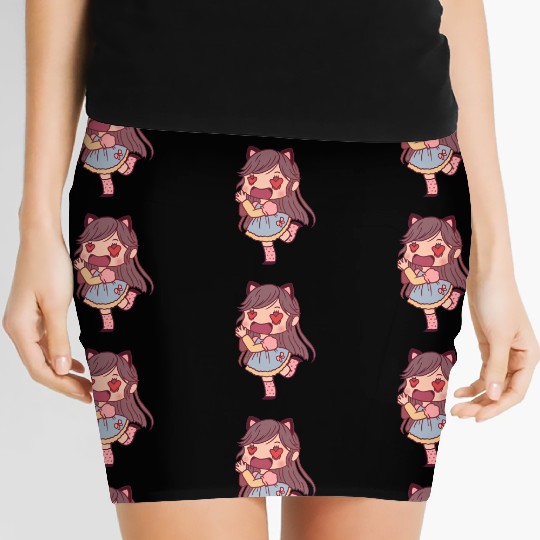 Chibi Girl In Love Women's Mini Skirts