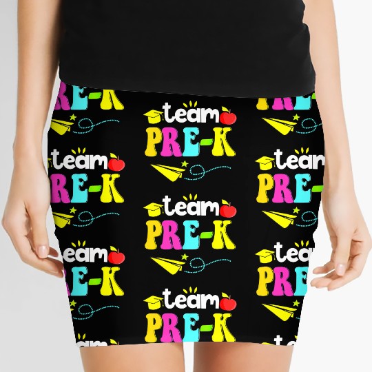 Happy Back To School Team Pre K Preschool Teacher Women's Mini Skirts