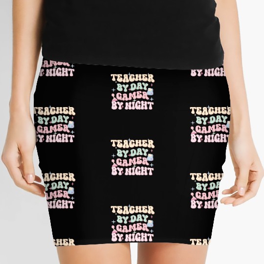Teacher By Day Gamer By Night, Happy Game Day Women's Mini Skirts